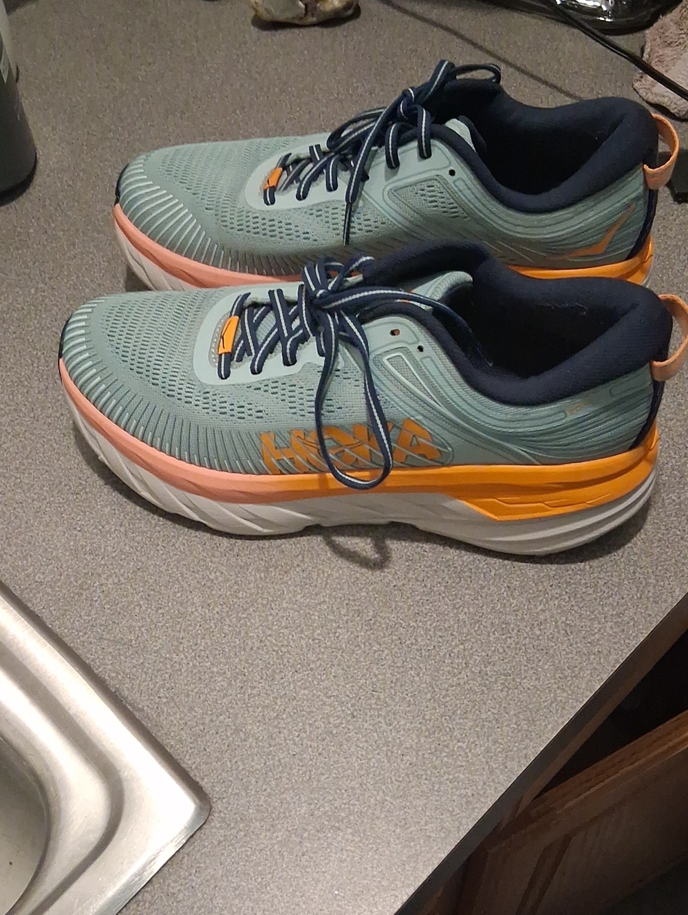 Hoka Women's Teal with Orange Accent Running Sneakers